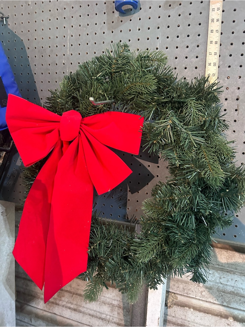 Classic Green Christmas Wreath with Red Bow